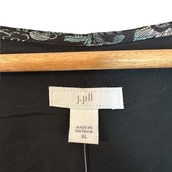 NWT J Jill sleeveless pleated maxi dress black/blue floral paisley XL - Picture 4 of 8